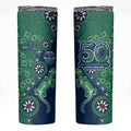 Canberra Raiders NAIDOC Week 2026 Skinny Tumbler Aboriginal Lizard Dot Painting - 50 Years of Deadly
