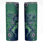 Canberra Raiders NAIDOC Week 2026 Skinny Tumbler Aboriginal Lizard Dot Painting - 50 Years of Deadly