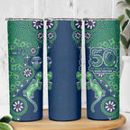 Canberra Raiders NAIDOC Week 2026 Skinny Tumbler Aboriginal Lizard Dot Painting - 50 Years of Deadly