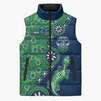 Canberra Raiders NAIDOC Week 2026 Sleeveless Puffer Jacket Aboriginal Lizard Dot Painting - 50 Years of Deadly