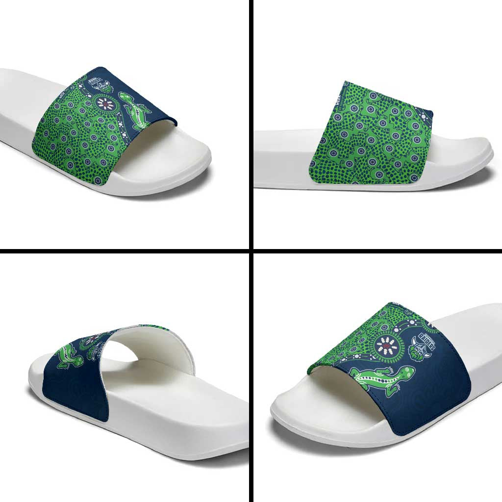 Canberra Raiders NAIDOC Week 2026 Slide Sandals Aboriginal Lizard Dot Painting - 50 Years of Deadly