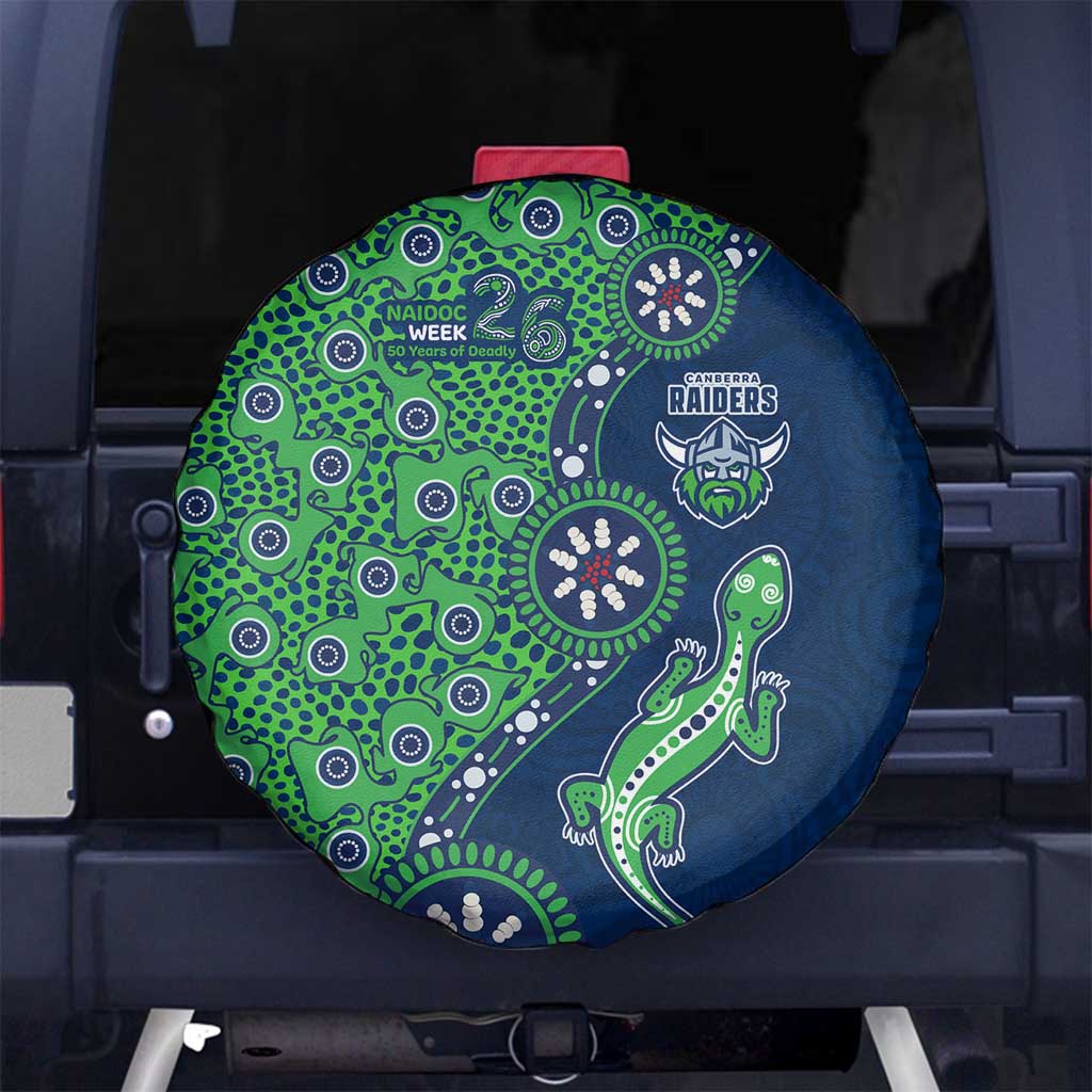 Canberra Raiders NAIDOC Week 2026 Spare Tire Cover Aboriginal Lizard Dot Painting - 50 Years of Deadly