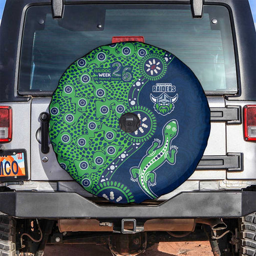 Canberra Raiders NAIDOC Week 2026 Spare Tire Cover Aboriginal Lizard Dot Painting - 50 Years of Deadly