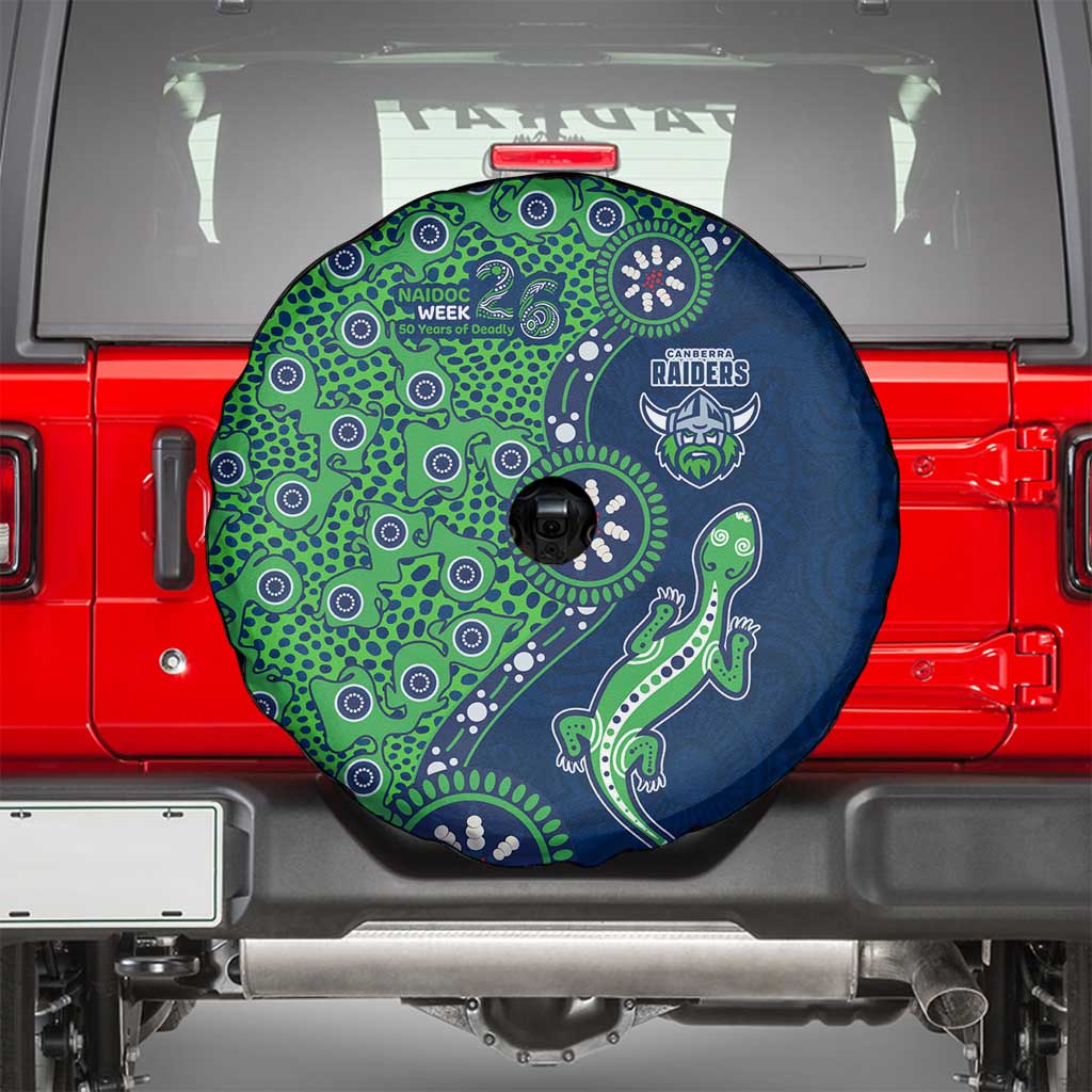 Canberra Raiders NAIDOC Week 2026 Spare Tire Cover Aboriginal Lizard Dot Painting - 50 Years of Deadly
