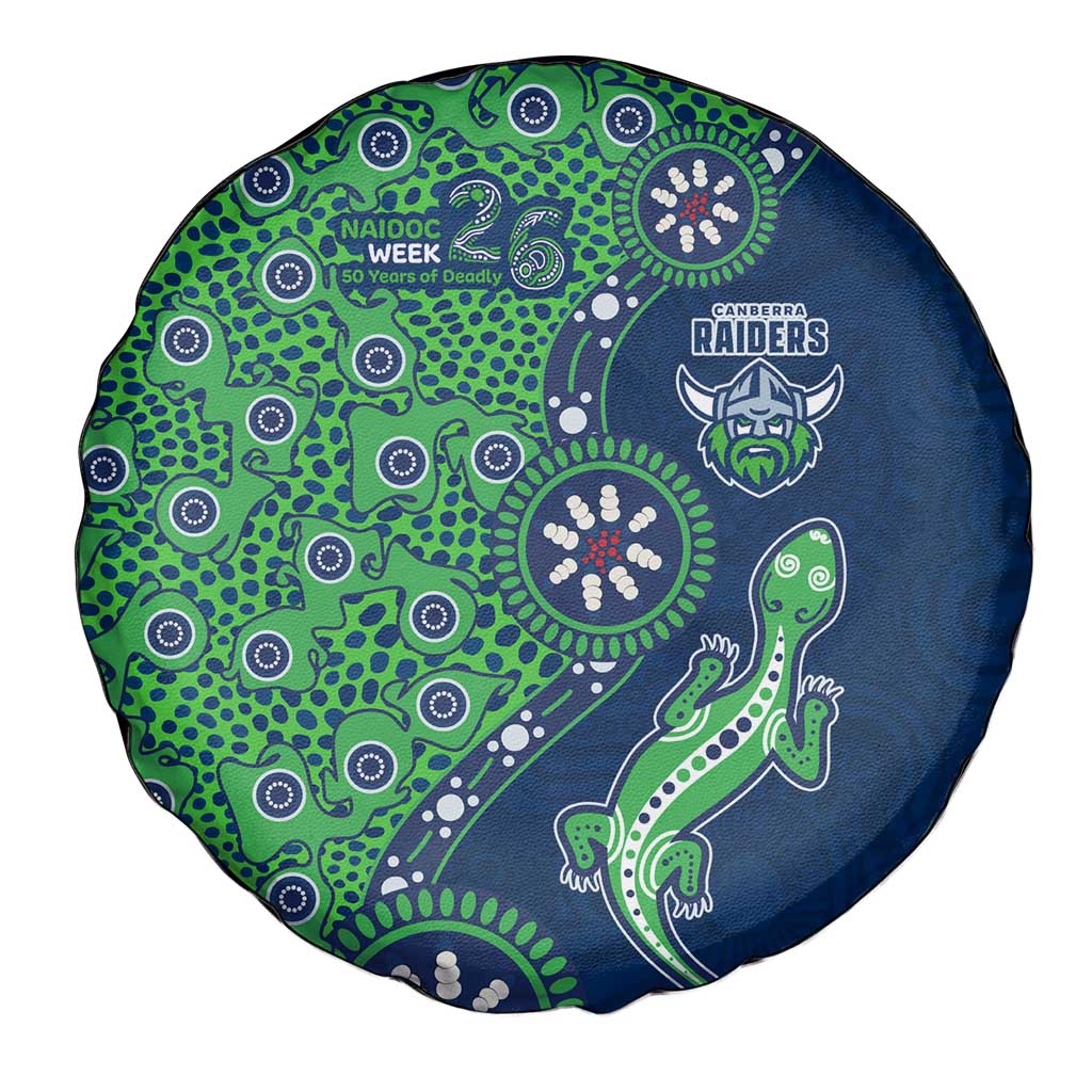 Canberra Raiders NAIDOC Week 2026 Spare Tire Cover Aboriginal Lizard Dot Painting - 50 Years of Deadly