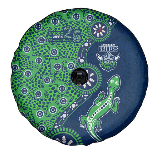 Canberra Raiders NAIDOC Week 2026 Spare Tire Cover Aboriginal Lizard Dot Painting - 50 Years of Deadly