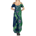 Canberra Raiders NAIDOC Week 2026 Summer Maxi Dress Aboriginal Lizard Dot Painting - 50 Years of Deadly