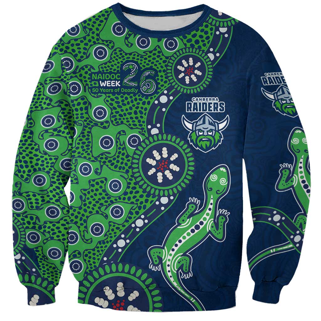 Canberra Raiders NAIDOC Week 2026 Sweatshirt Aboriginal Lizard Dot Painting - 50 Years of Deadly