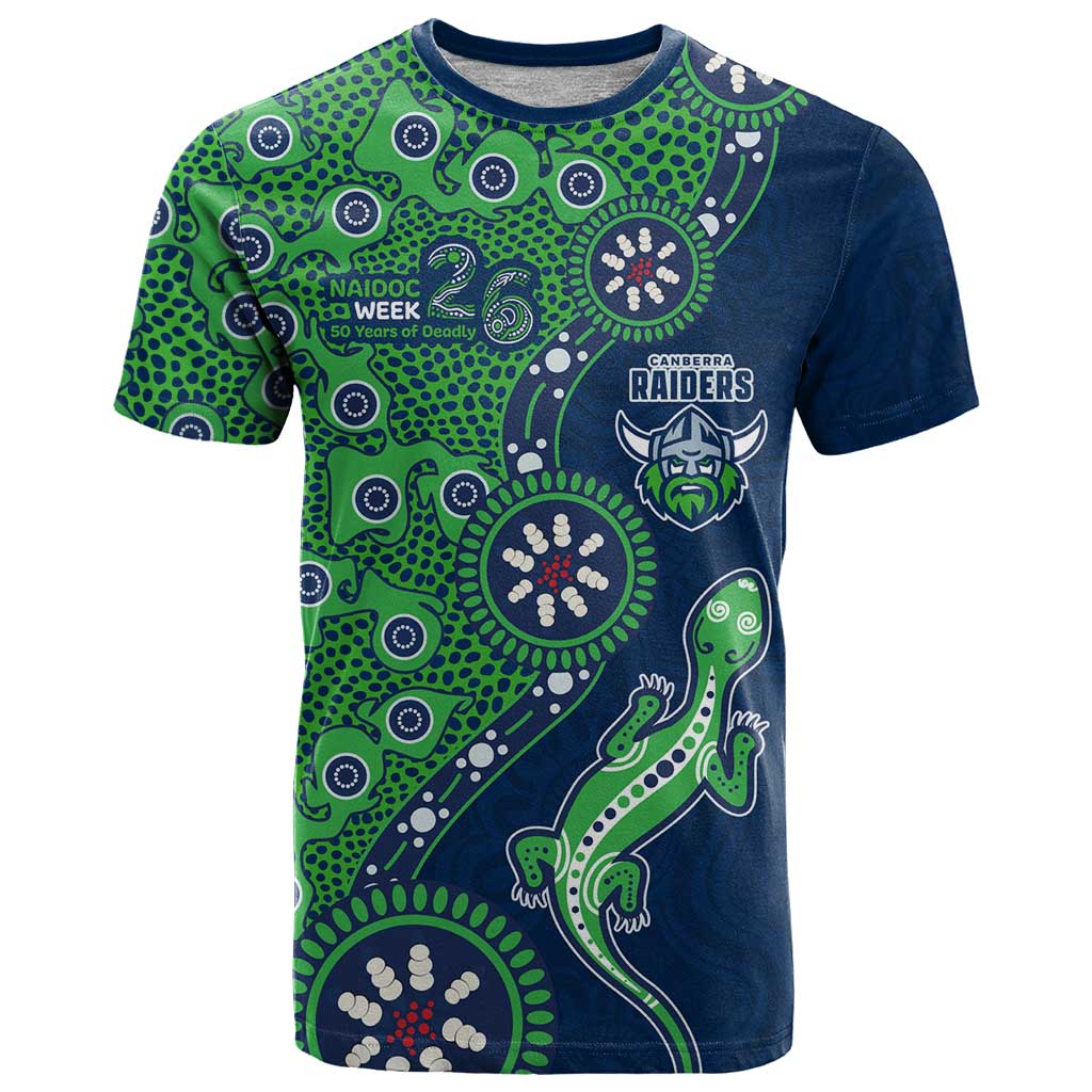 Canberra Raiders NAIDOC Week 2026 T Shirt Aboriginal Lizard Dot Painting - 50 Years of Deadly