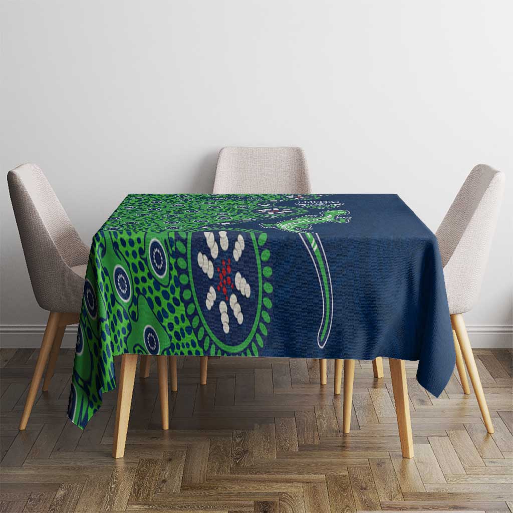 Canberra Raiders NAIDOC Week 2026 Tablecloth Aboriginal Lizard Dot Painting - 50 Years of Deadly