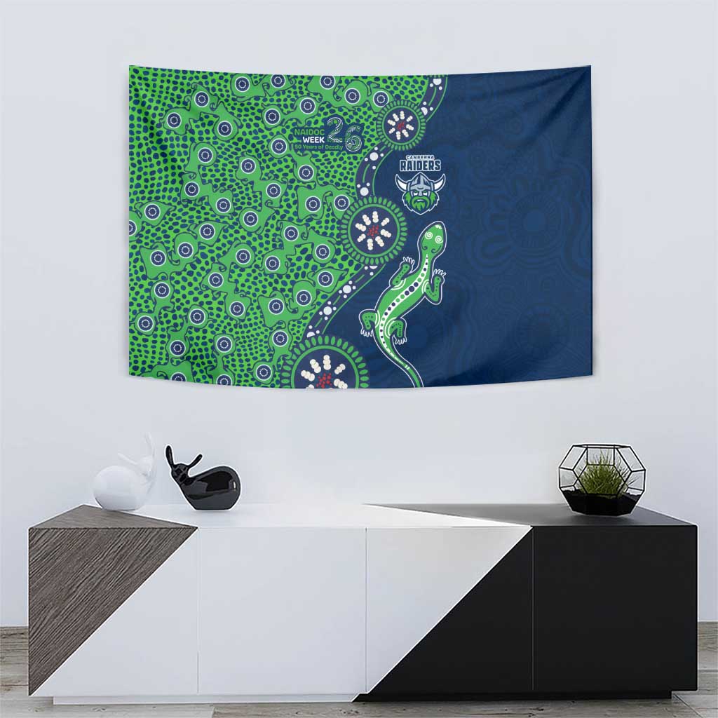 Canberra Raiders NAIDOC Week 2026 Tapestry Aboriginal Lizard Dot Painting - 50 Years of Deadly
