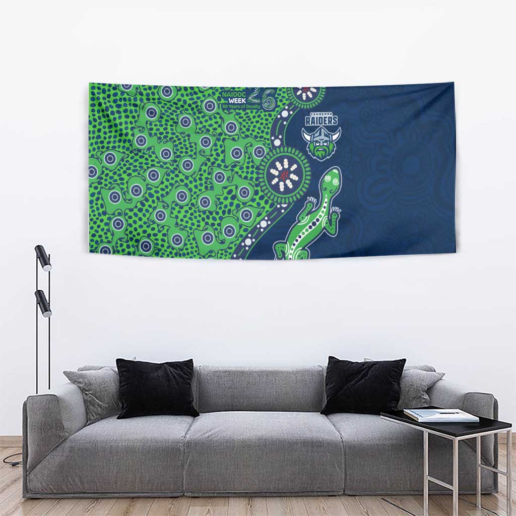 Canberra Raiders NAIDOC Week 2026 Tapestry Aboriginal Lizard Dot Painting - 50 Years of Deadly