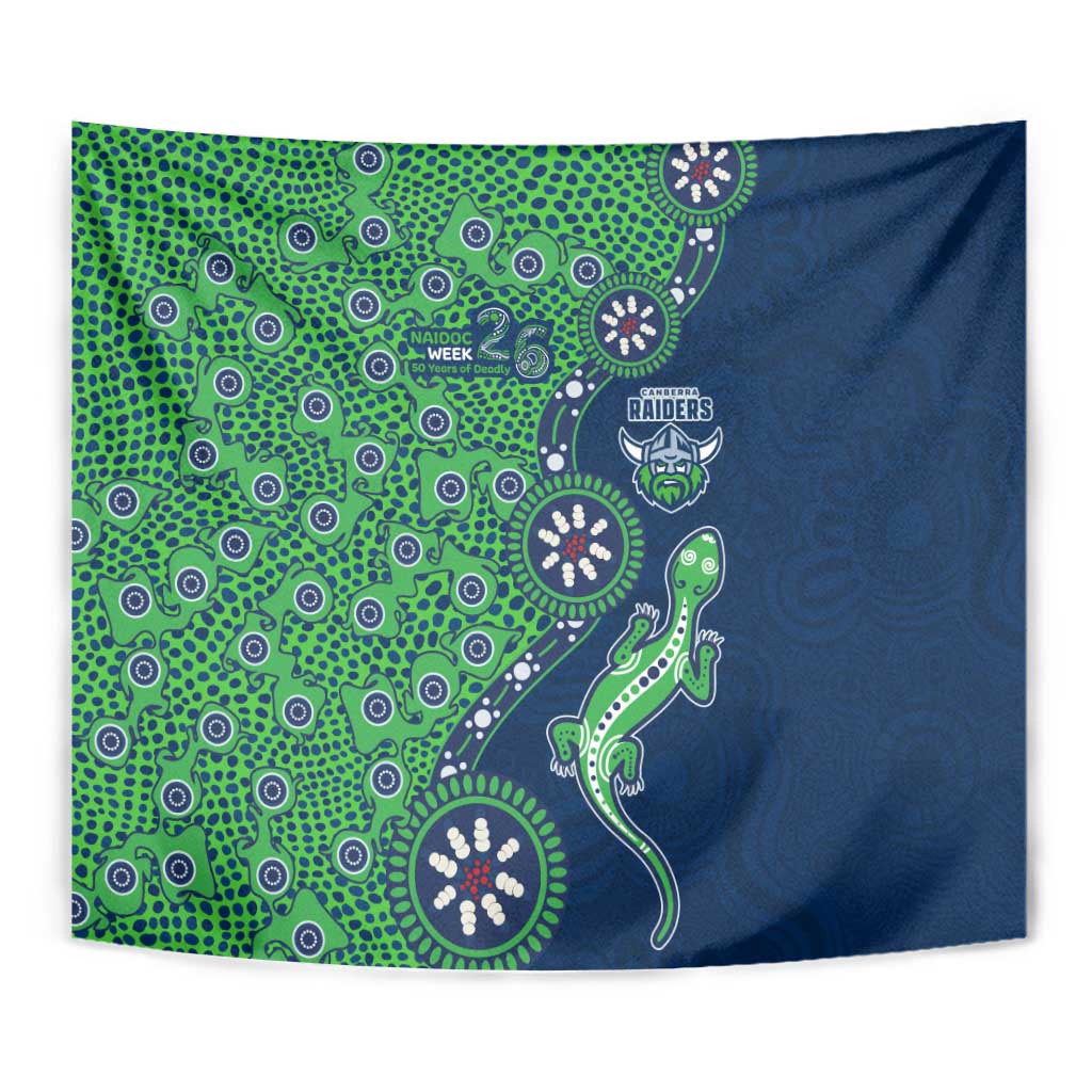 Canberra Raiders NAIDOC Week 2026 Tapestry Aboriginal Lizard Dot Painting - 50 Years of Deadly