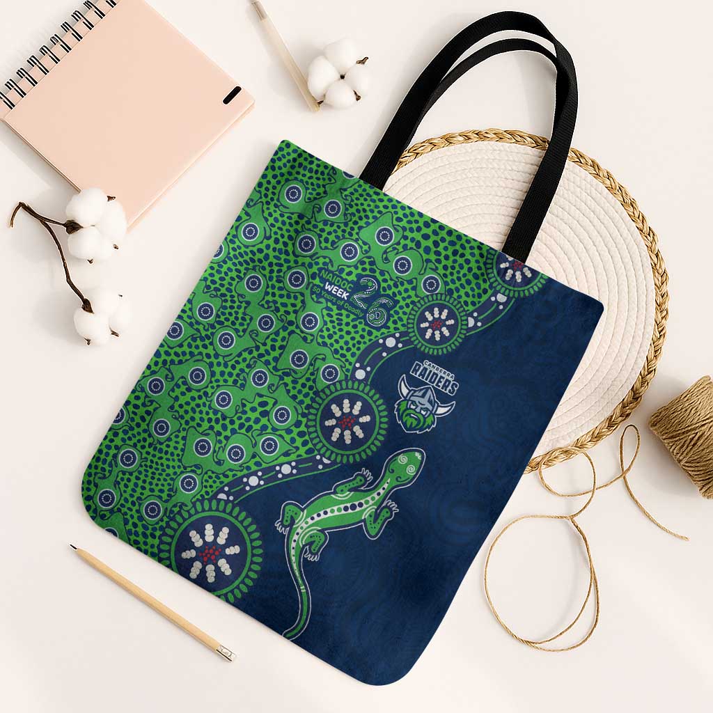 Canberra Raiders NAIDOC Week 2026 Tote Bag Aboriginal Lizard Dot Painting - 50 Years of Deadly