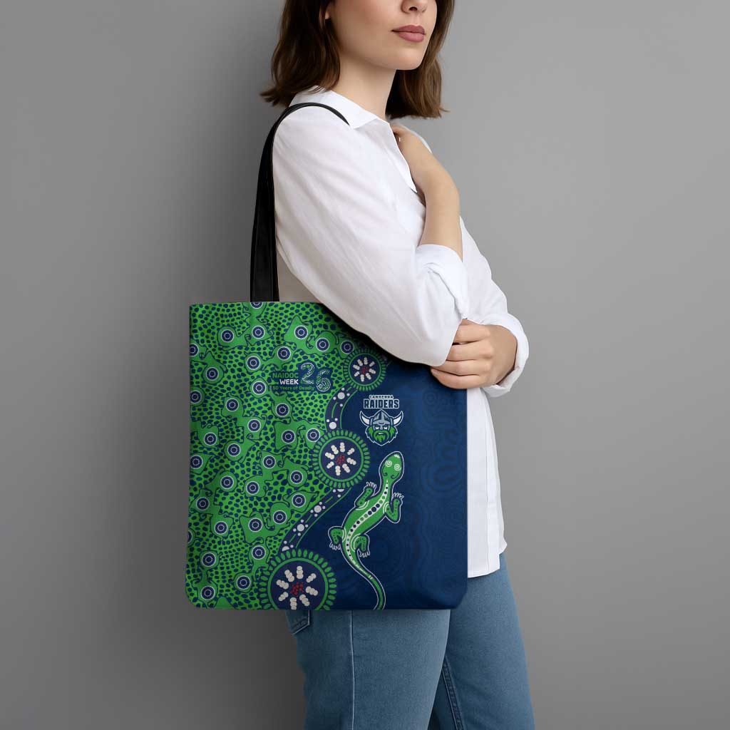 Canberra Raiders NAIDOC Week 2026 Tote Bag Aboriginal Lizard Dot Painting - 50 Years of Deadly
