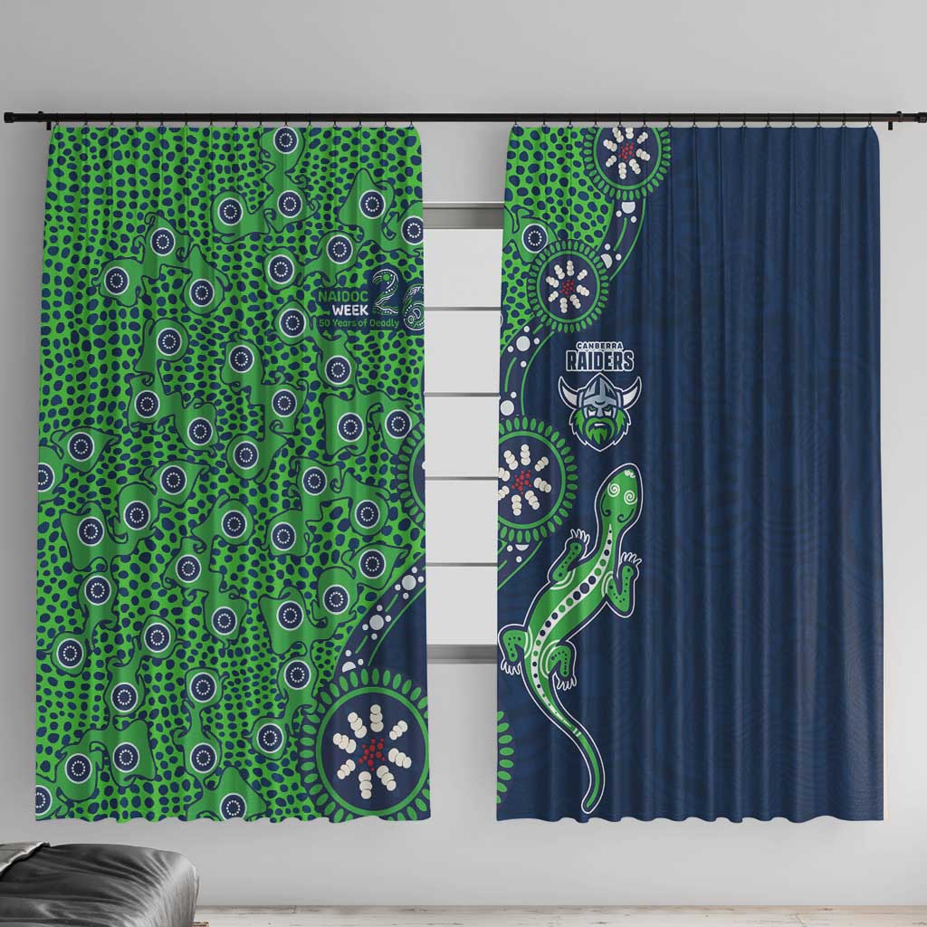 Canberra Raiders NAIDOC Week 2026 Window Curtain Aboriginal Lizard Dot Painting - 50 Years of Deadly