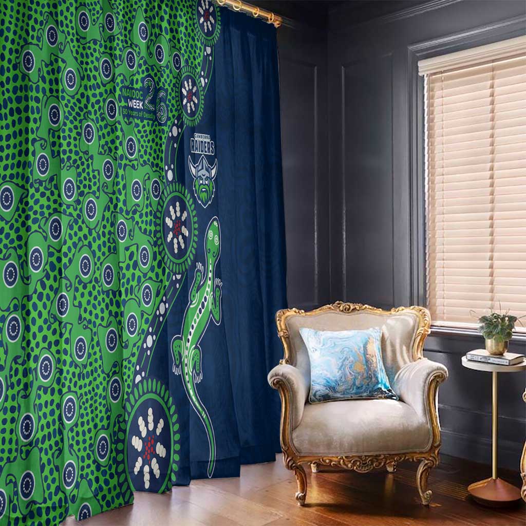 Canberra Raiders NAIDOC Week 2026 Window Curtain Aboriginal Lizard Dot Painting - 50 Years of Deadly