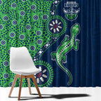 Canberra Raiders NAIDOC Week 2026 Window Curtain Aboriginal Lizard Dot Painting - 50 Years of Deadly