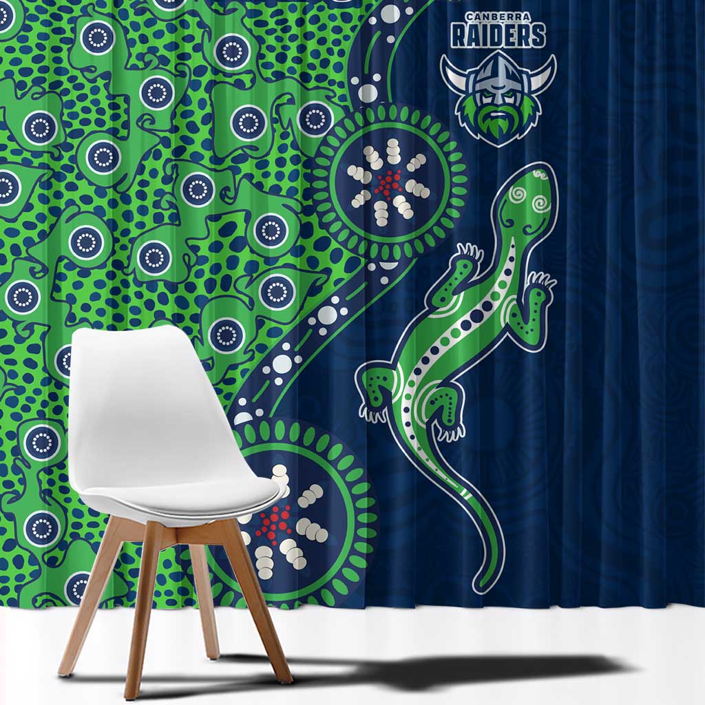 Canberra Raiders NAIDOC Week 2026 Window Curtain Aboriginal Lizard Dot Painting - 50 Years of Deadly