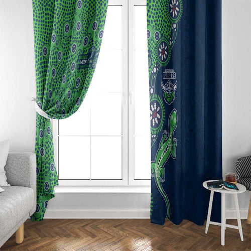 Canberra Raiders NAIDOC Week 2026 Window Curtain Aboriginal Lizard Dot Painting - 50 Years of Deadly