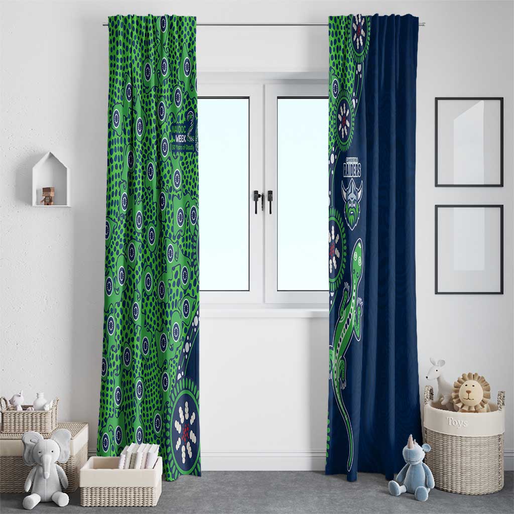 Canberra Raiders NAIDOC Week 2026 Window Curtain Aboriginal Lizard Dot Painting - 50 Years of Deadly