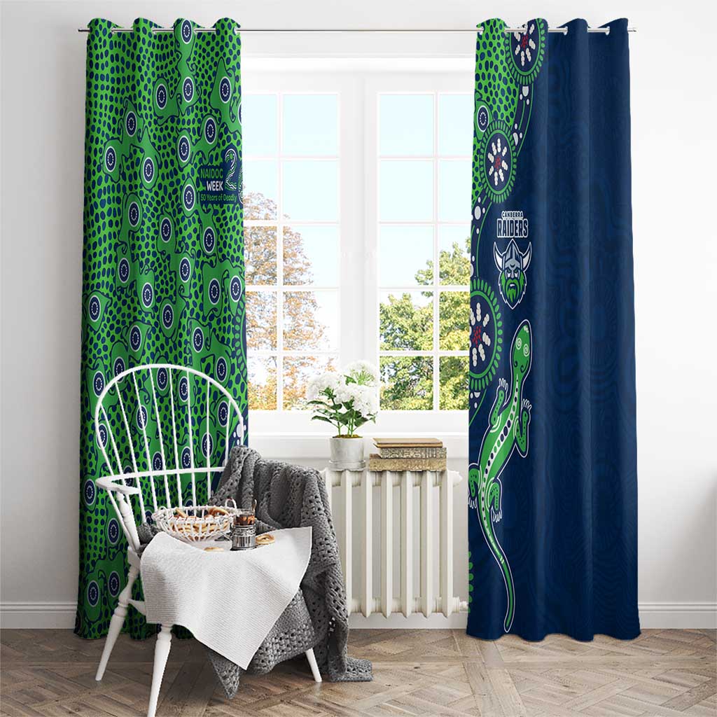 Canberra Raiders NAIDOC Week 2026 Window Curtain Aboriginal Lizard Dot Painting - 50 Years of Deadly