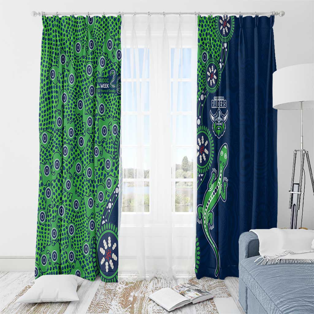Canberra Raiders NAIDOC Week 2026 Window Curtain Aboriginal Lizard Dot Painting - 50 Years of Deadly