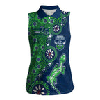 Canberra Raiders NAIDOC Week 2026 Women Sleeveless Polo Shirt Aboriginal Lizard Dot Painting - 50 Years of Deadly