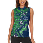 Canberra Raiders NAIDOC Week 2026 Women Sleeveless Polo Shirt Aboriginal Lizard Dot Painting - 50 Years of Deadly