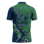Canberra Raiders NAIDOC Week 2026 Zipper Polo Shirt Aboriginal Lizard Dot Painting - 50 Years of Deadly