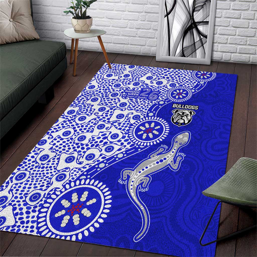 Canterbury-Bankstown Bulldogs NAIDOC Week 2026 Area Rug Aboriginal Lizard Dot Painting - 50 Years of Deadly