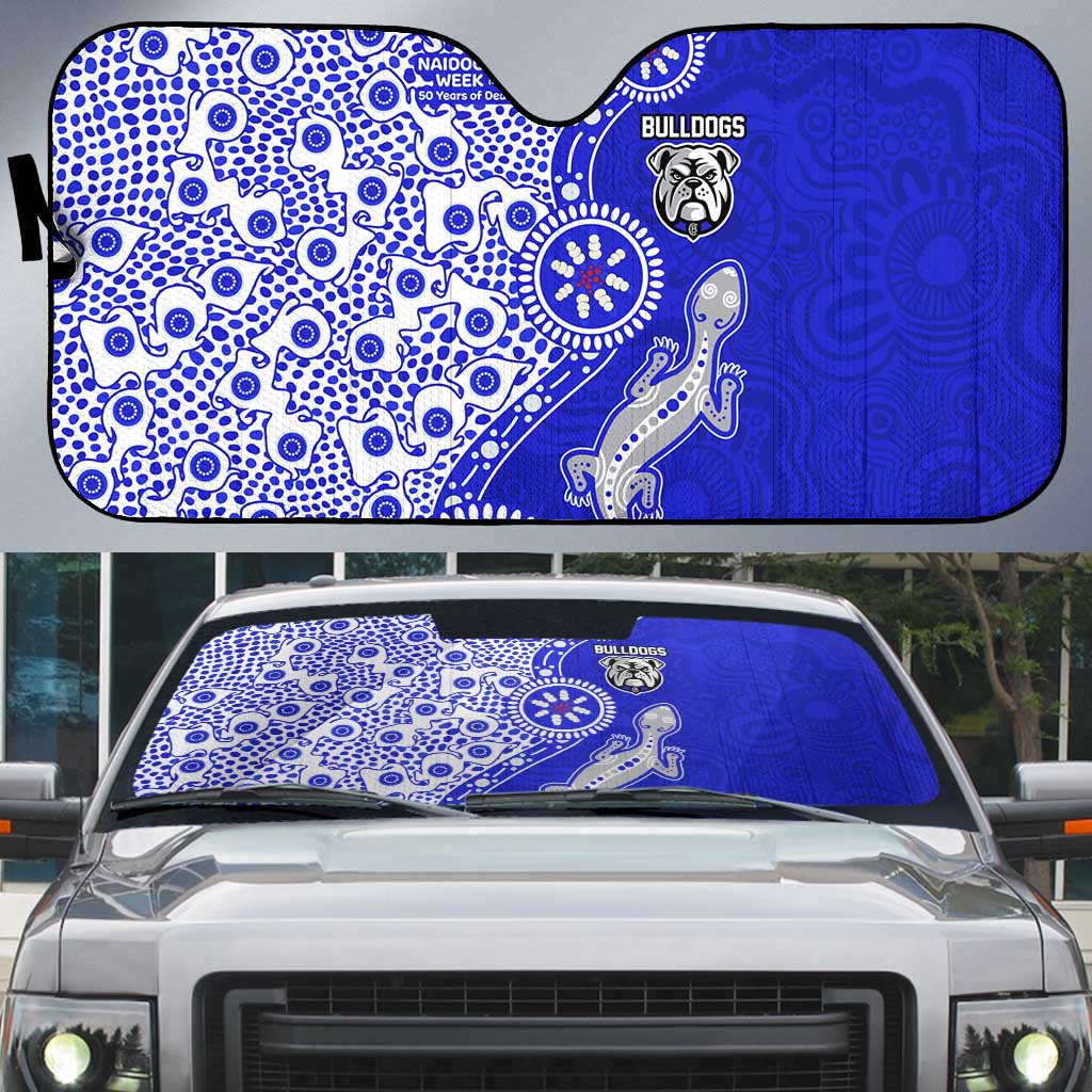 Canterbury-Bankstown Bulldogs NAIDOC Week 2026 Auto Sun Shade Aboriginal Lizard Dot Painting - 50 Years of Deadly