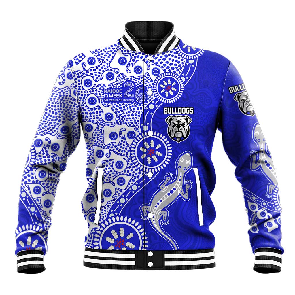 Canterbury-Bankstown Bulldogs NAIDOC Week 2026 Baseball Jacket Aboriginal Lizard Dot Painting - 50 Years of Deadly