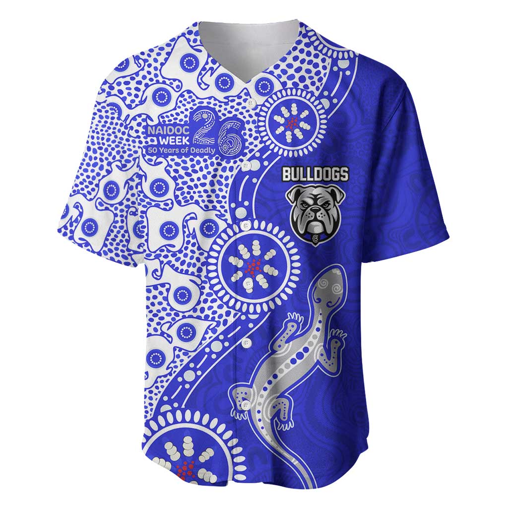 Canterbury-Bankstown Bulldogs NAIDOC Week 2026 Baseball Jersey Aboriginal Lizard Dot Painting - 50 Years of Deadly