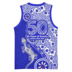 Canterbury-Bankstown Bulldogs NAIDOC Week 2026 Basketball Jersey Aboriginal Lizard Dot Painting - 50 Years of Deadly