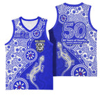 Canterbury-Bankstown Bulldogs NAIDOC Week 2026 Basketball Jersey Aboriginal Lizard Dot Painting - 50 Years of Deadly