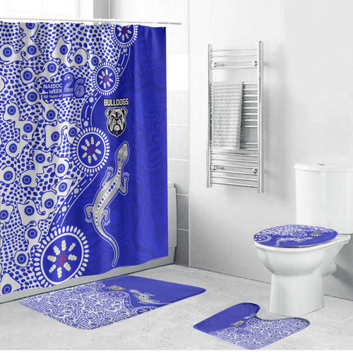 Canterbury-Bankstown Bulldogs NAIDOC Week 2026 Bathroom Set Aboriginal Lizard Dot Painting - 50 Years of Deadly