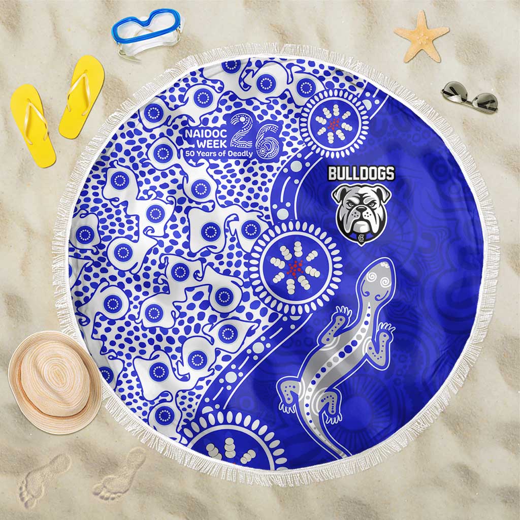 Canterbury-Bankstown Bulldogs NAIDOC Week 2026 Beach Blanket Aboriginal Lizard Dot Painting - 50 Years of Deadly