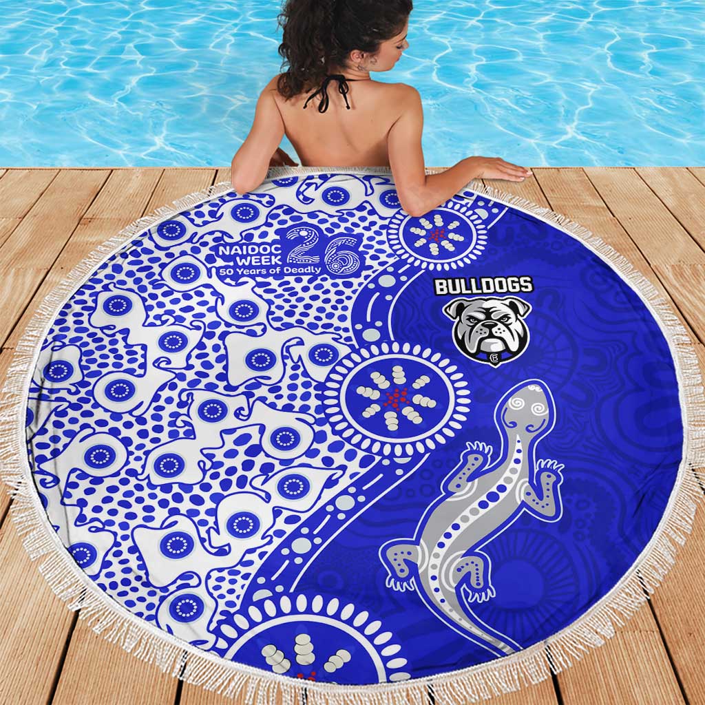 Canterbury-Bankstown Bulldogs NAIDOC Week 2026 Beach Blanket Aboriginal Lizard Dot Painting - 50 Years of Deadly