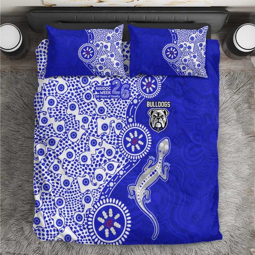 Canterbury-Bankstown Bulldogs NAIDOC Week 2026 Bedding Set Aboriginal Lizard Dot Painting - 50 Years of Deadly