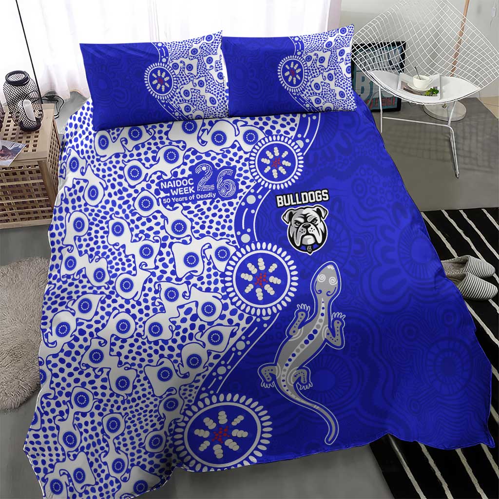 Canterbury-Bankstown Bulldogs NAIDOC Week 2026 Bedding Set Aboriginal Lizard Dot Painting - 50 Years of Deadly