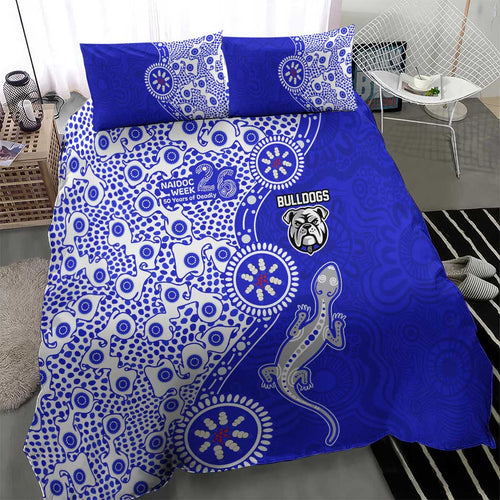 Canterbury-Bankstown Bulldogs NAIDOC Week 2026 Bedding Set Aboriginal Lizard Dot Painting - 50 Years of Deadly