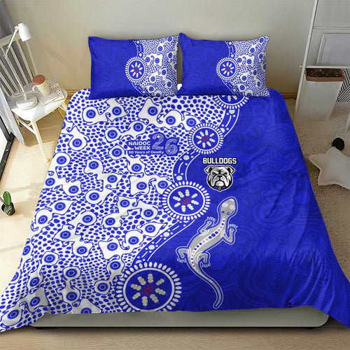 Canterbury-Bankstown Bulldogs NAIDOC Week 2026 Bedding Set Aboriginal Lizard Dot Painting - 50 Years of Deadly