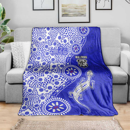 Canterbury-Bankstown Bulldogs NAIDOC Week 2026 Blanket Aboriginal Lizard Dot Painting - 50 Years of Deadly