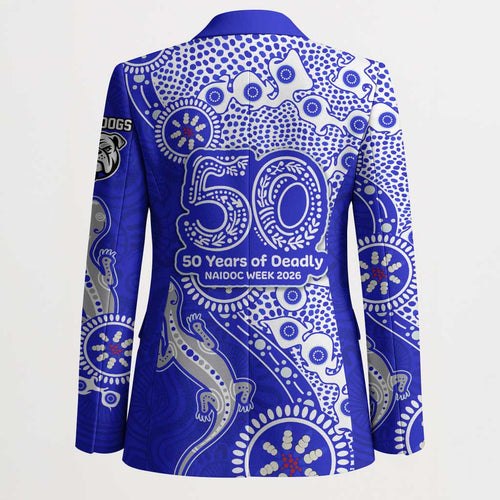 Canterbury-Bankstown Bulldogs NAIDOC Week 2026 Blazer Aboriginal Lizard Dot Painting - 50 Years of Deadly