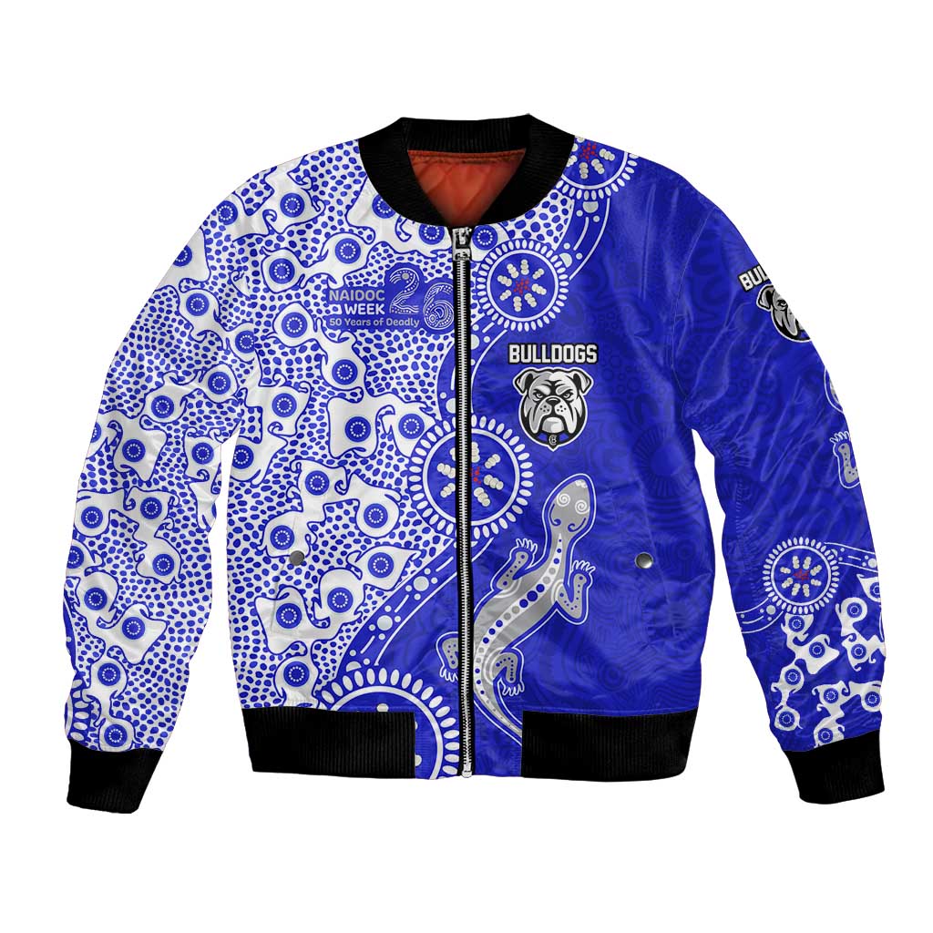 Canterbury-Bankstown Bulldogs NAIDOC Week 2026 Bomber Jacket Aboriginal Lizard Dot Painting - 50 Years of Deadly