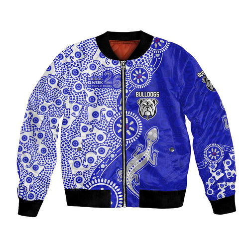 Canterbury-Bankstown Bulldogs NAIDOC Week 2026 Bomber Jacket Aboriginal Lizard Dot Painting - 50 Years of Deadly