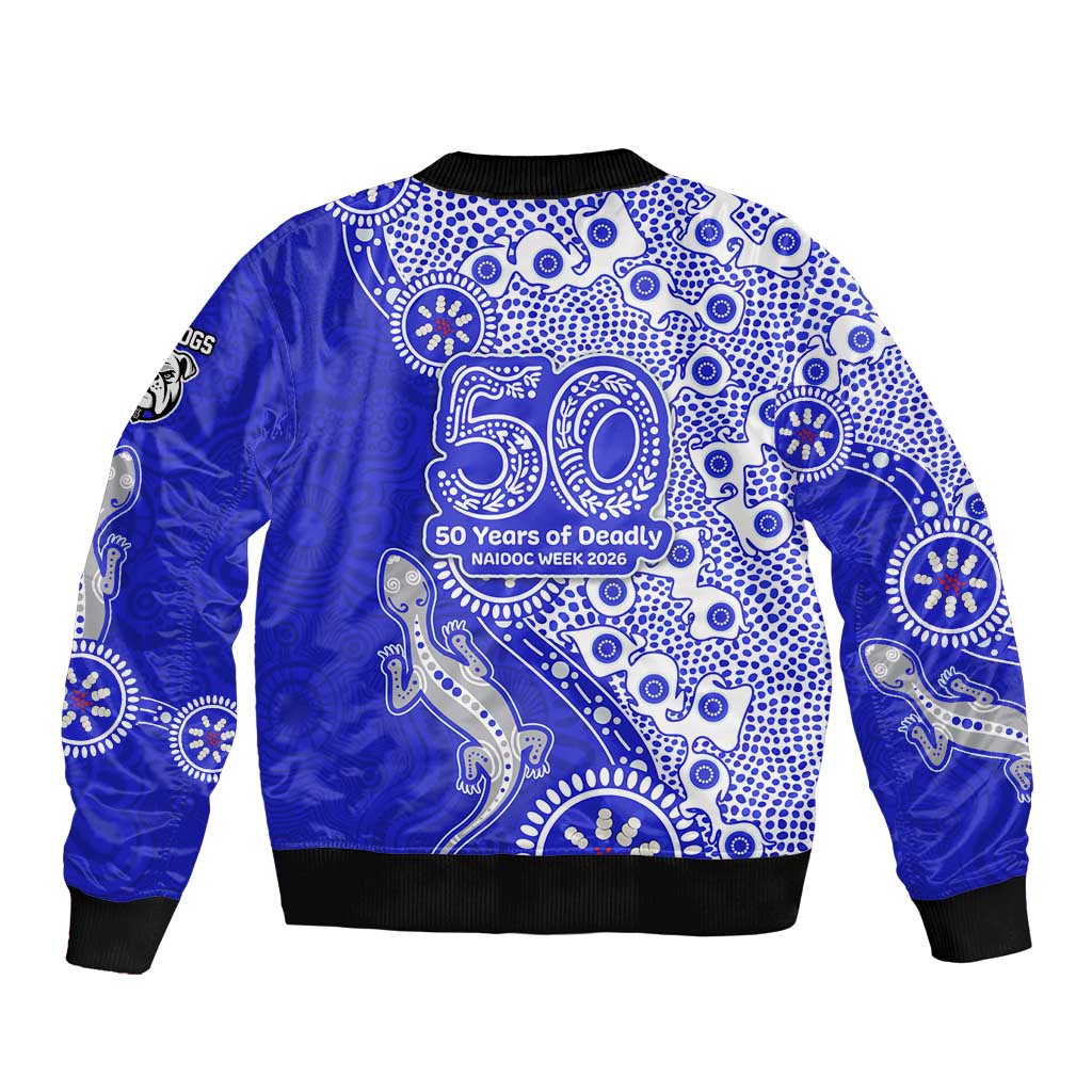 Canterbury-Bankstown Bulldogs NAIDOC Week 2026 Bomber Jacket Aboriginal Lizard Dot Painting - 50 Years of Deadly