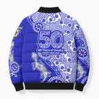Canterbury-Bankstown Bulldogs NAIDOC Week 2026 Bomber Puffer Jacket Aboriginal Lizard Dot Painting - 50 Years of Deadly