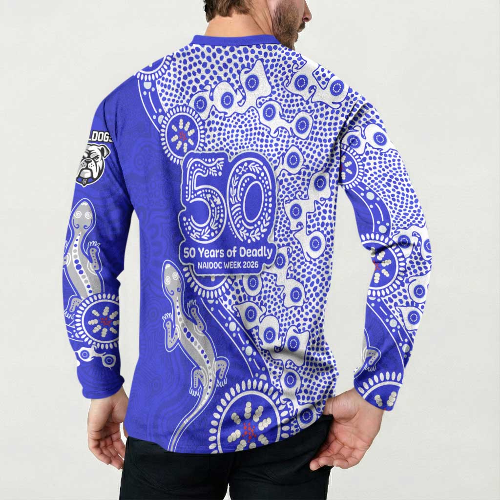 Canterbury-Bankstown Bulldogs NAIDOC Week 2026 Button Sweatshirt Aboriginal Lizard Dot Painting - 50 Years of Deadly
